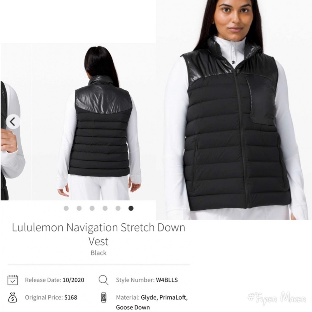 VEUC/LIKE NEW Lululemon Navigation Stretch Down Vest Black - size 8